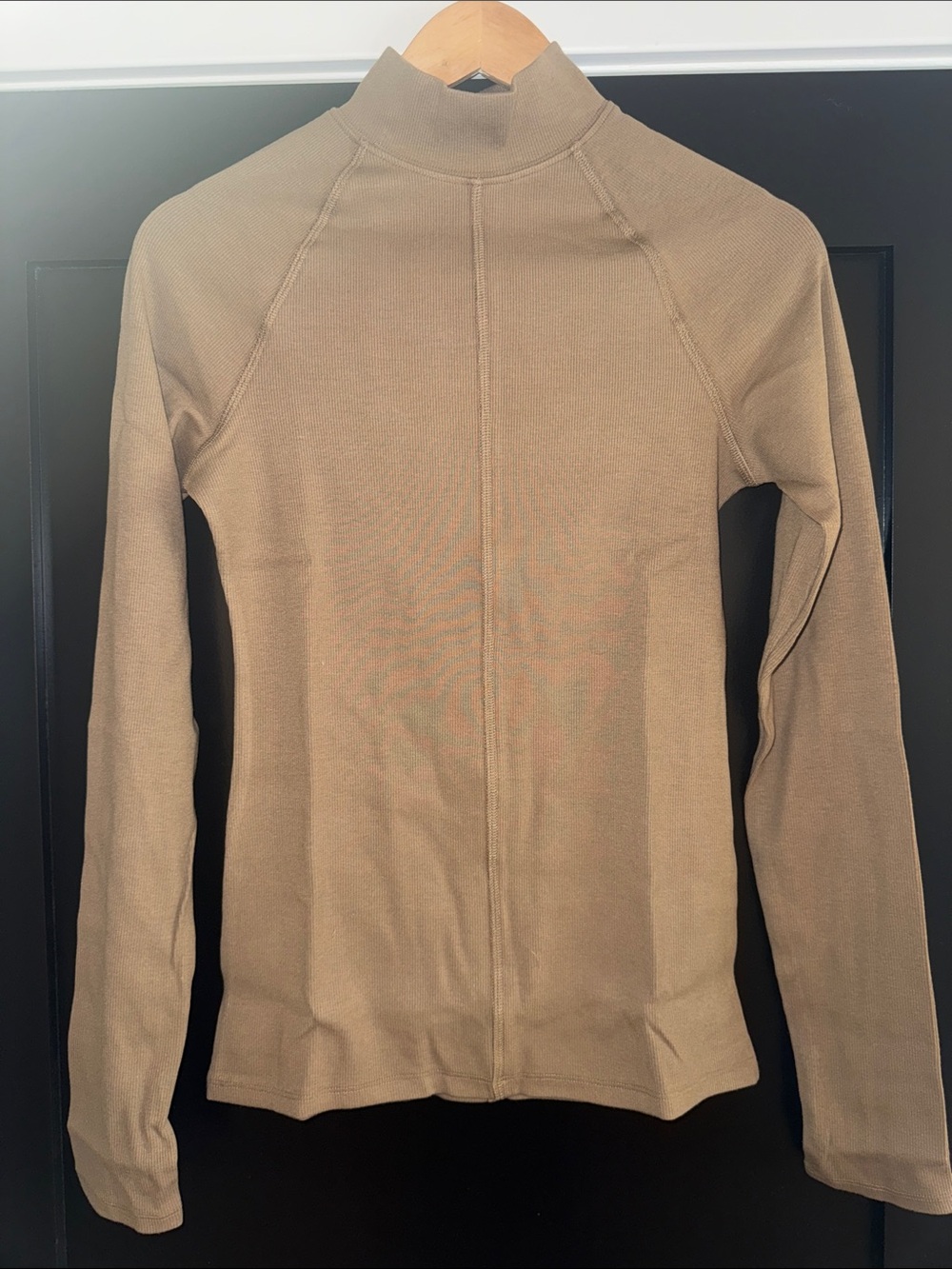 NWT Tribe Kelley Women’s Mock Neck Long Sleeve Top - Tan